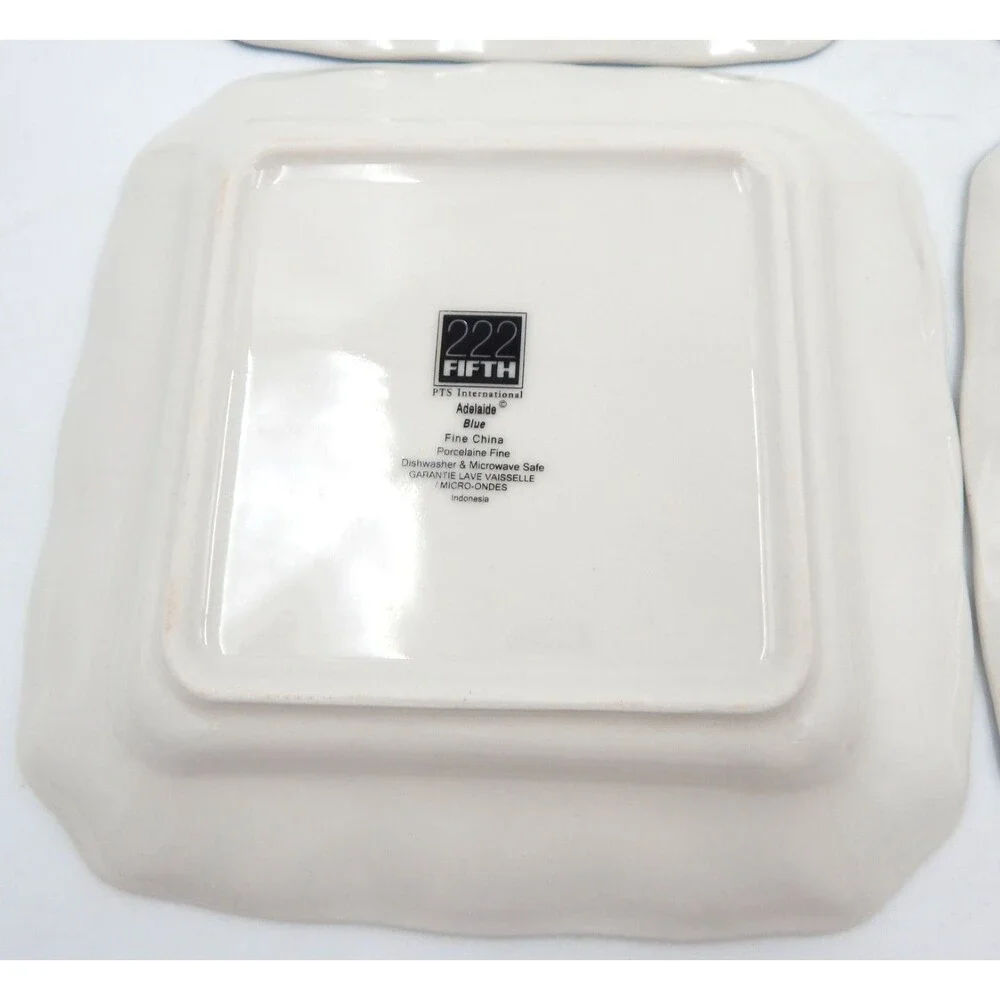 222 Fifth ADELAIDE Square Blue Dessert Butter Plate 6